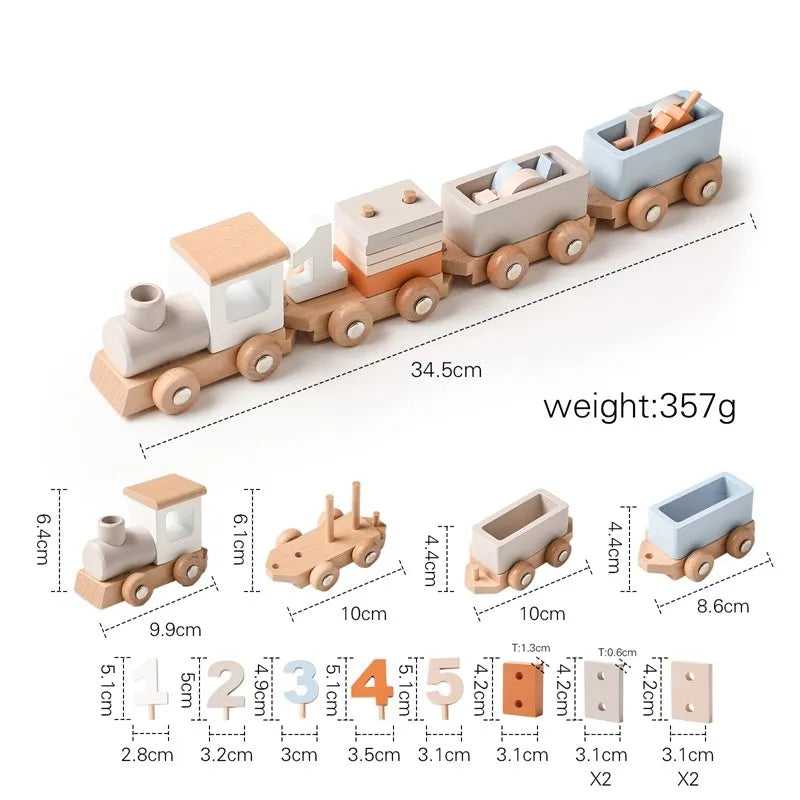 Montessori Wooden Train Toy Set ™TheTinyLions