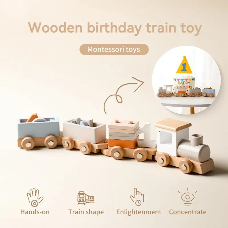 Montessori Wooden Train Toy Set ™TheTinyLions